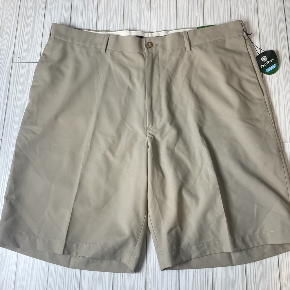 NWT PGA Tour Mens Tech Cargo Golf Shorts Sz‎ 38 Pro Series Rock Taupe